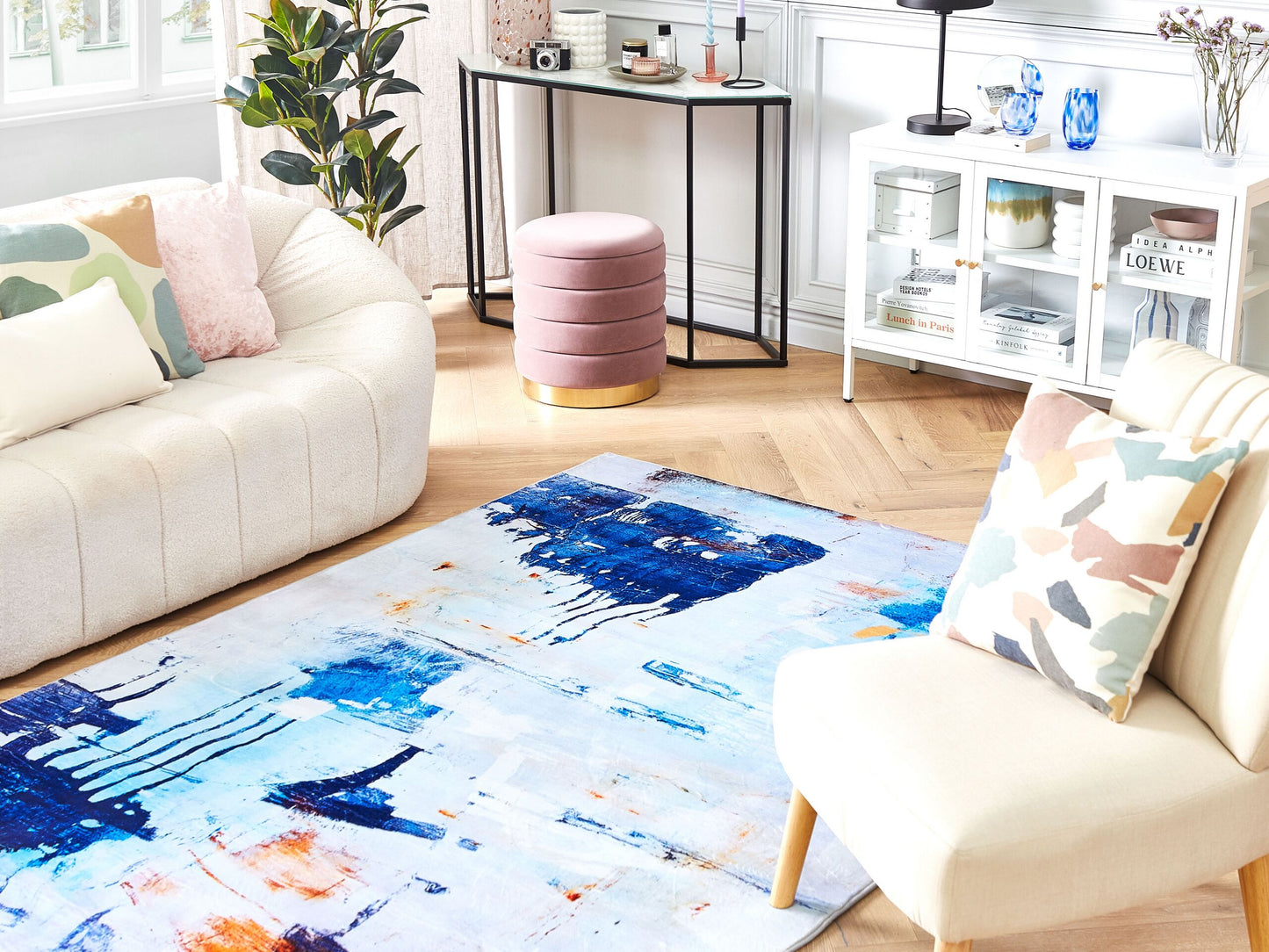 Teppich bunt 160 x 230 cm Kurzflor ADAPAZARI