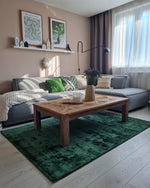 Teppich Viskose dunkelgrün 160 x 230 cm Kurzflor GESI II