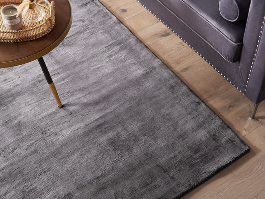 Teppich Viskose dunkelgrau 160 x 230 cm Kurzflor GESI II