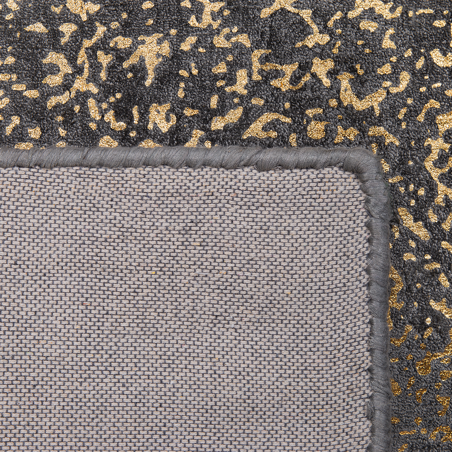 Teppich dunkelgrau-gold 160 x 230 cm abstraktes Muster Kurzflor ESEL