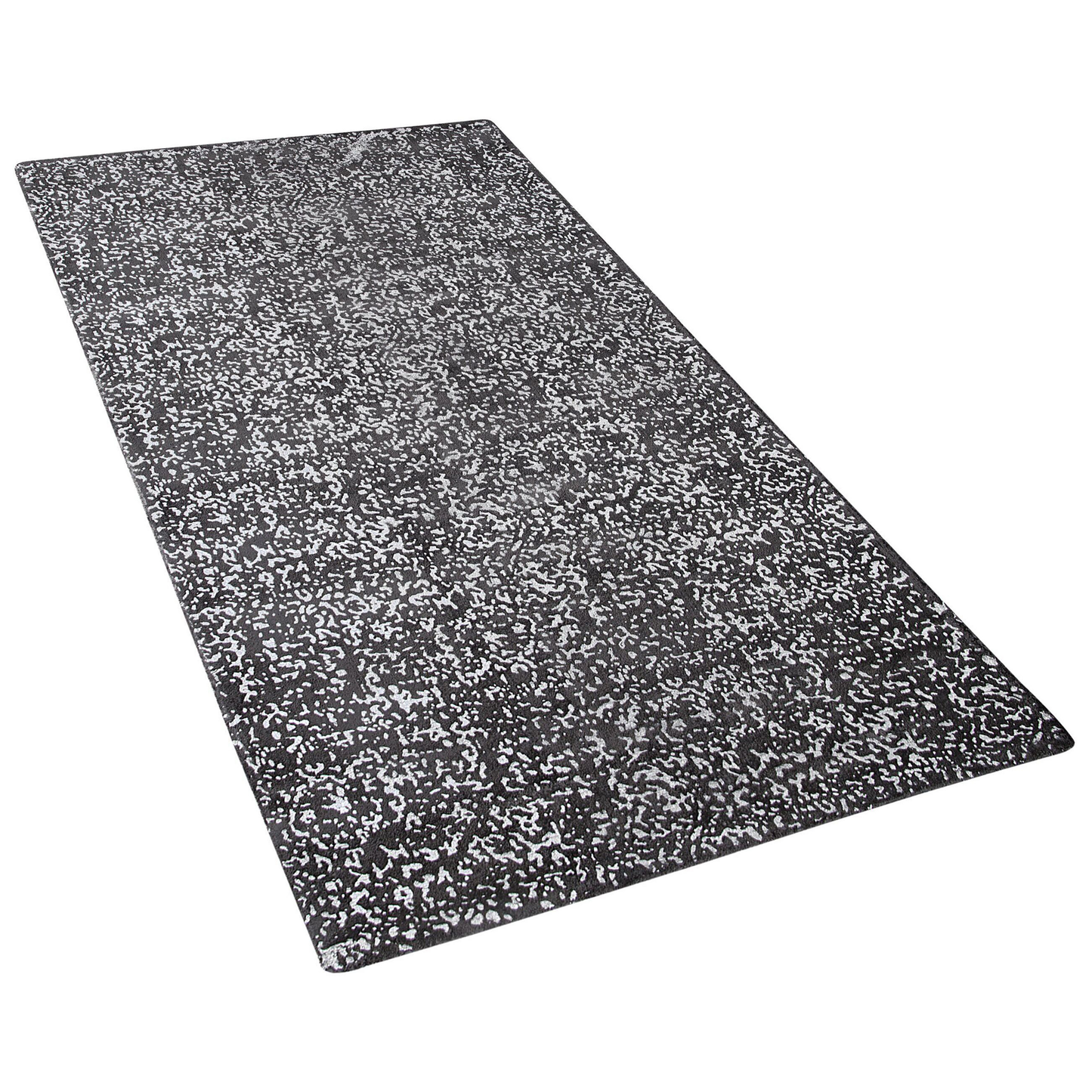 Teppich dunkelgrau-silber 80 x 150 cm abstraktes Muster Kurzflor ESEL