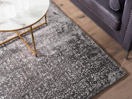 Teppich dunkelgrau-silber 140 x 200 cm abstraktes Muster Kurzflor ESEL