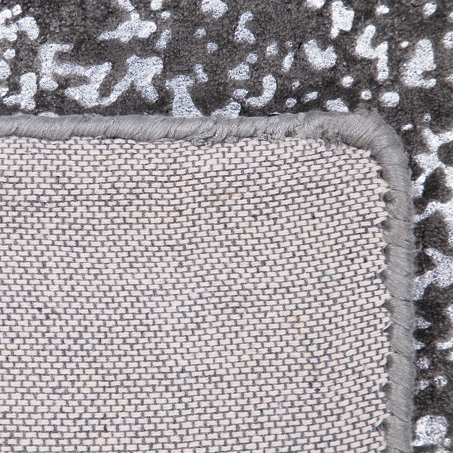 Teppich dunkelgrau-silber 140 x 200 cm abstraktes Muster Kurzflor ESEL