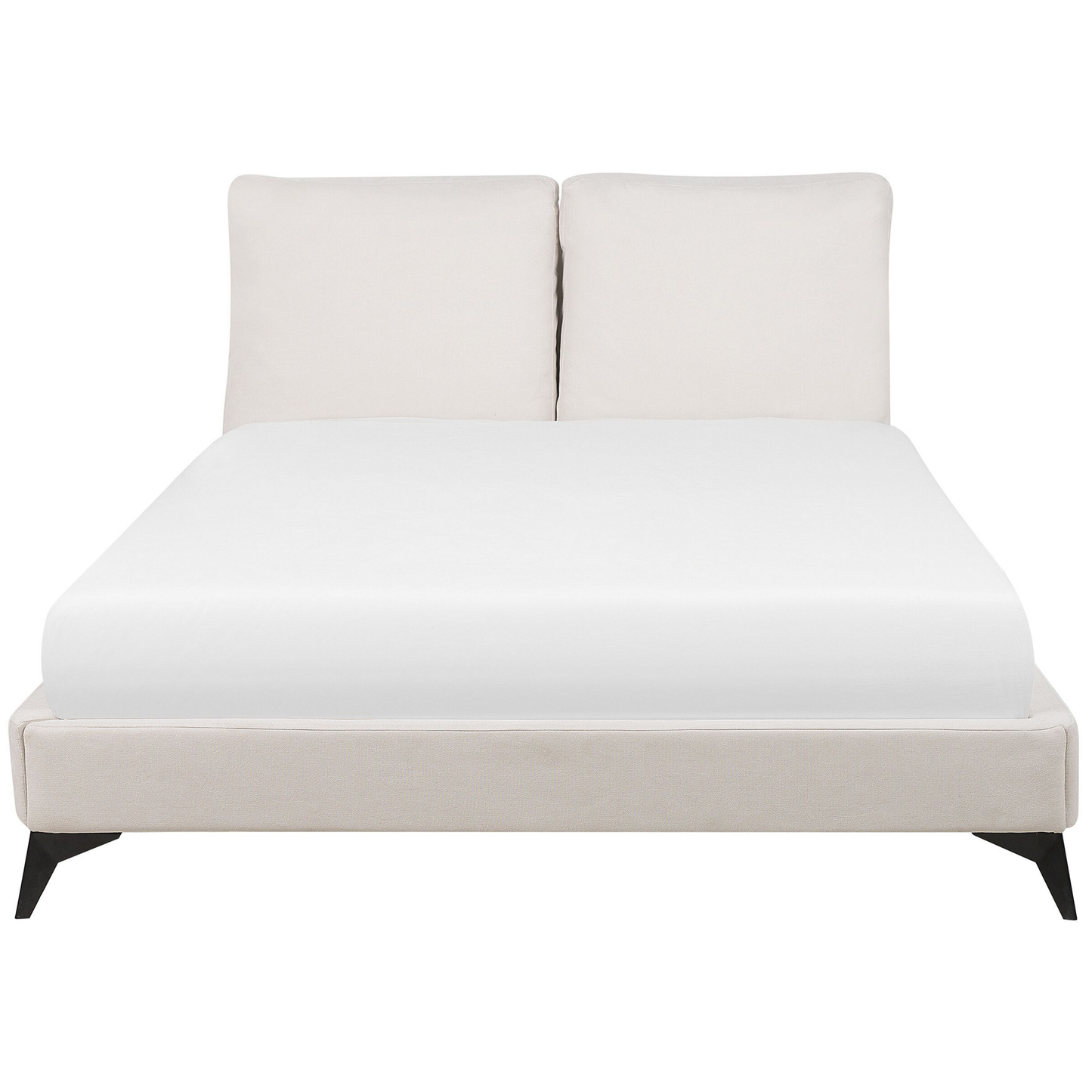 Bett mit Lattenrost Chenillegewebe MELLE 160 x 200 cm Hellbeige