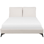Bett mit Lattenrost Chenillegewebe MELLE 160 x 200 cm Hellbeige