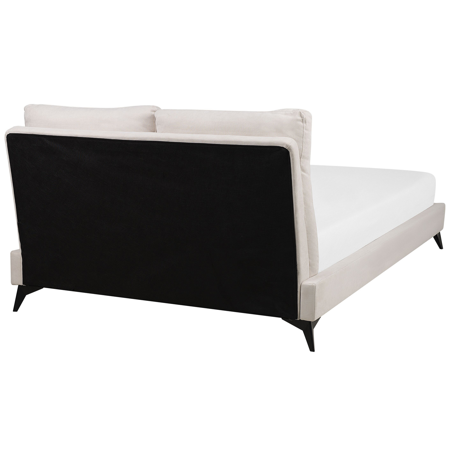 Bett mit Lattenrost Chenillegewebe MELLE 160 x 200 cm Hellbeige