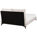 Bett mit Lattenrost Chenillegewebe MELLE 160 x 200 cm Hellbeige