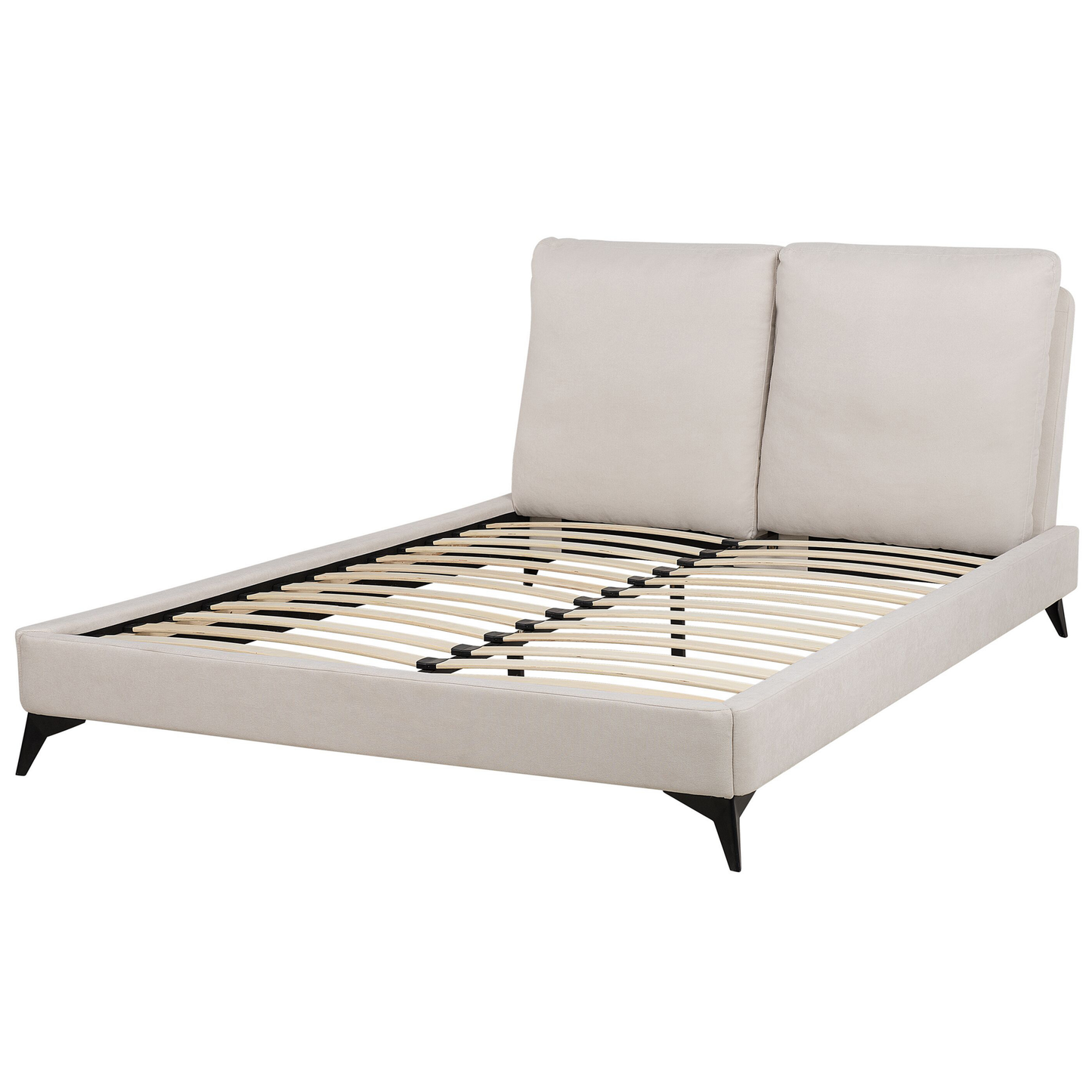 Bett mit Lattenrost Chenillegewebe MELLE 160 x 200 cm Hellbeige