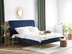 Bett mit Lattenrost Samtstoff MARVILLE 180 x 200 cm Marineblau