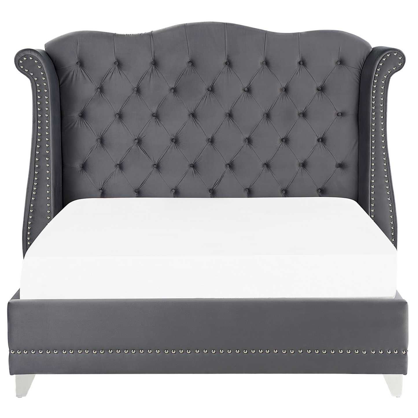 Bett mit Lattenrost Samtstoff AYETTE 180 x 200 cm Grau