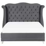 Bett mit Lattenrost Samtstoff AYETTE 180 x 200 cm Grau