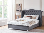 Bett mit Lattenrost Samtstoff AYETTE 180 x 200 cm Grau