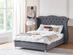 Bett mit Lattenrost Samtstoff AYETTE 160 x 200 cm Grau