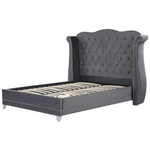 Bett mit Lattenrost Samtstoff AYETTE 160 x 200 cm Grau