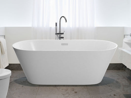 Badewanne freistehend weiss oval 150 x 75 cm HAVANA