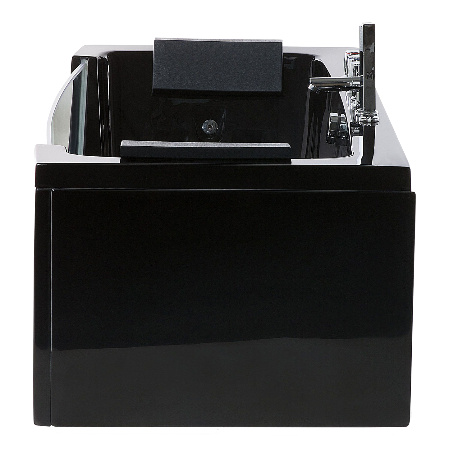 Whirlpool Badewanne schwarz LED Unterwasserbeleuchtung 153 x 70 cm SAMANA