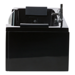 Whirlpool Badewanne schwarz LED Unterwasserbeleuchtung 153 x 70 cm SAMANA