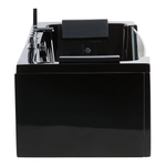 Whirlpool Badewanne schwarz LED Unterwasserbeleuchtung 153 x 70 cm SAMANA