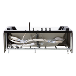 Whirlpool Badewanne schwarz LED Unterwasserbeleuchtung 153 x 70 cm SAMANA