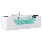 Whirlpool Badewanne weiss LED Unterwasserbeleuchtung 153 x 71 cm SAMANA