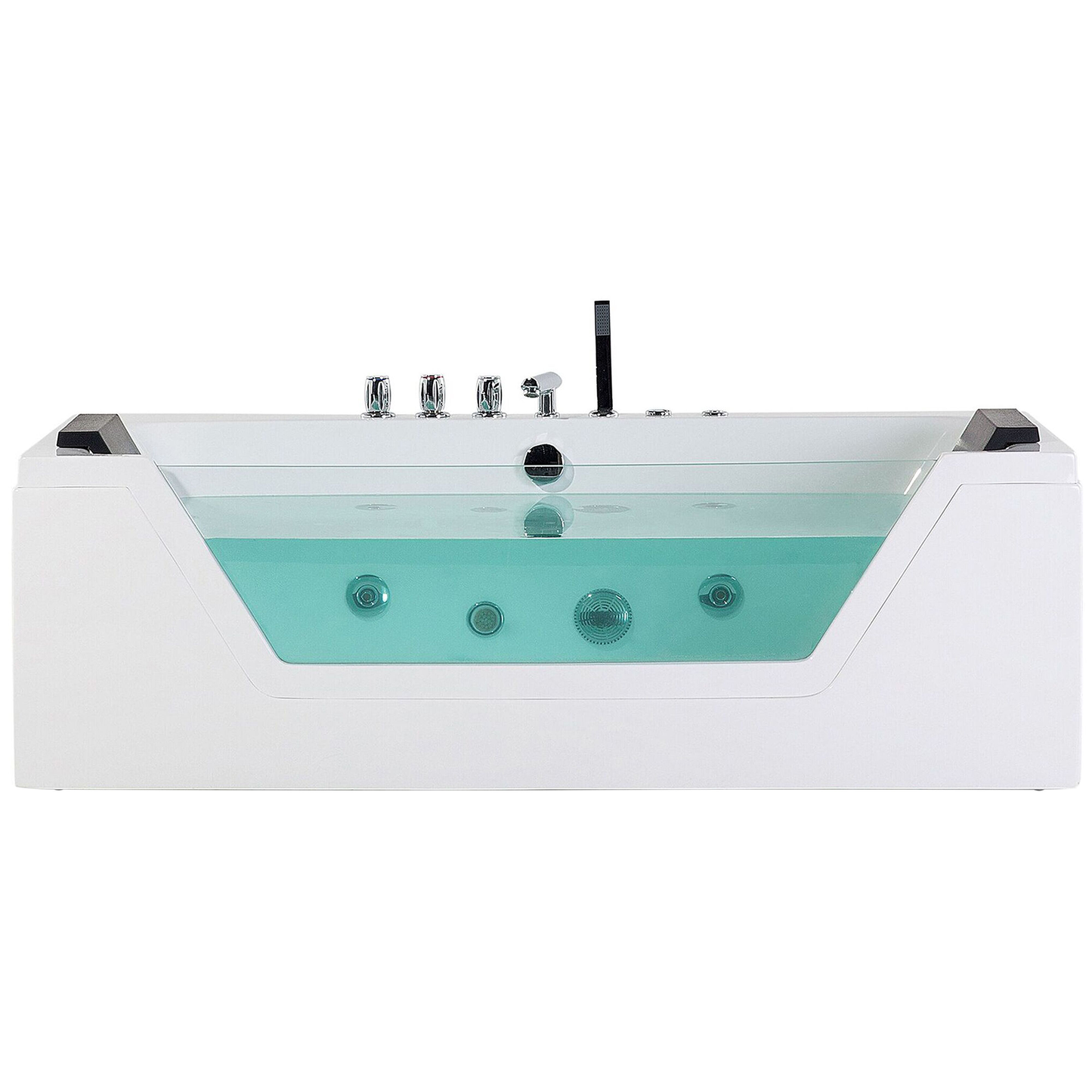 Whirlpool Badewanne weiss LED Unterwasserbeleuchtung 153 x 71 cm SAMANA