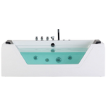 Whirlpool Badewanne weiss LED Unterwasserbeleuchtung 153 x 71 cm SAMANA