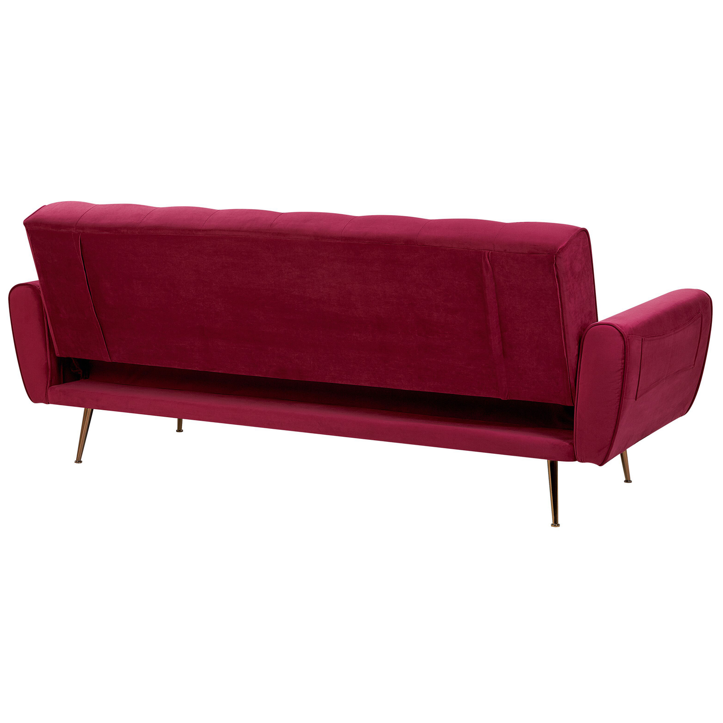 Schlafsofa Samtstoff  Burgunderrot SELNES