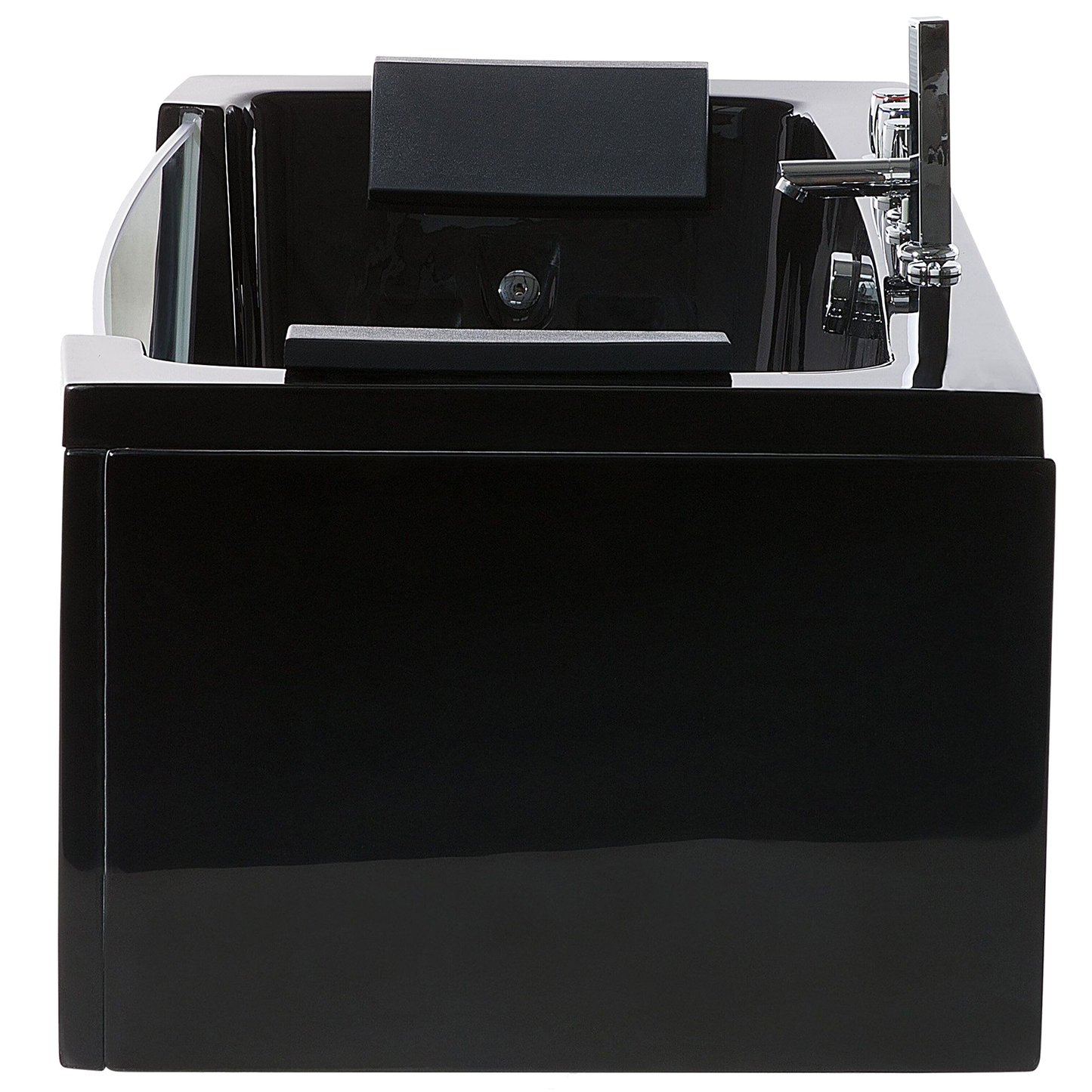 Whirlpool Badewanne schwarz LED Unterwasserbeleuchtung 162 x 76 cm SAMANA