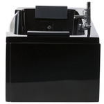 Whirlpool Badewanne schwarz LED Unterwasserbeleuchtung 162 x 76 cm SAMANA