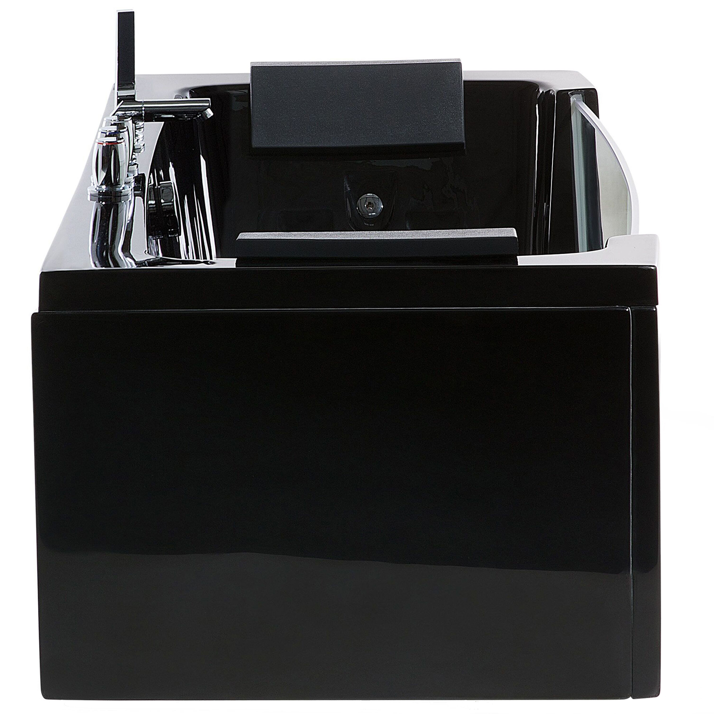 Whirlpool Badewanne schwarz LED Unterwasserbeleuchtung 162 x 76 cm SAMANA