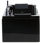 Whirlpool Badewanne schwarz LED Unterwasserbeleuchtung 162 x 76 cm SAMANA