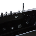 Whirlpool Badewanne schwarz LED Unterwasserbeleuchtung 162 x 76 cm SAMANA