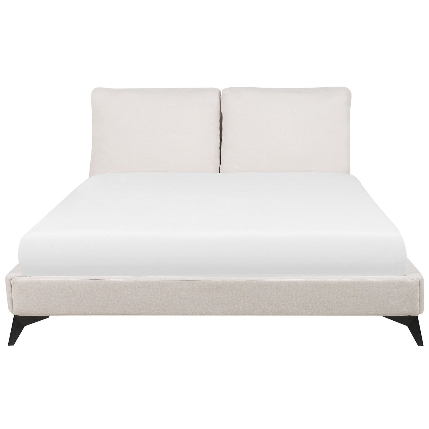 Bett mit Lattenrost Chenillegewebe MELLE 180 x 200 cm Hellbeige