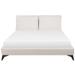 Bett mit Lattenrost Chenillegewebe MELLE 180 x 200 cm Hellbeige