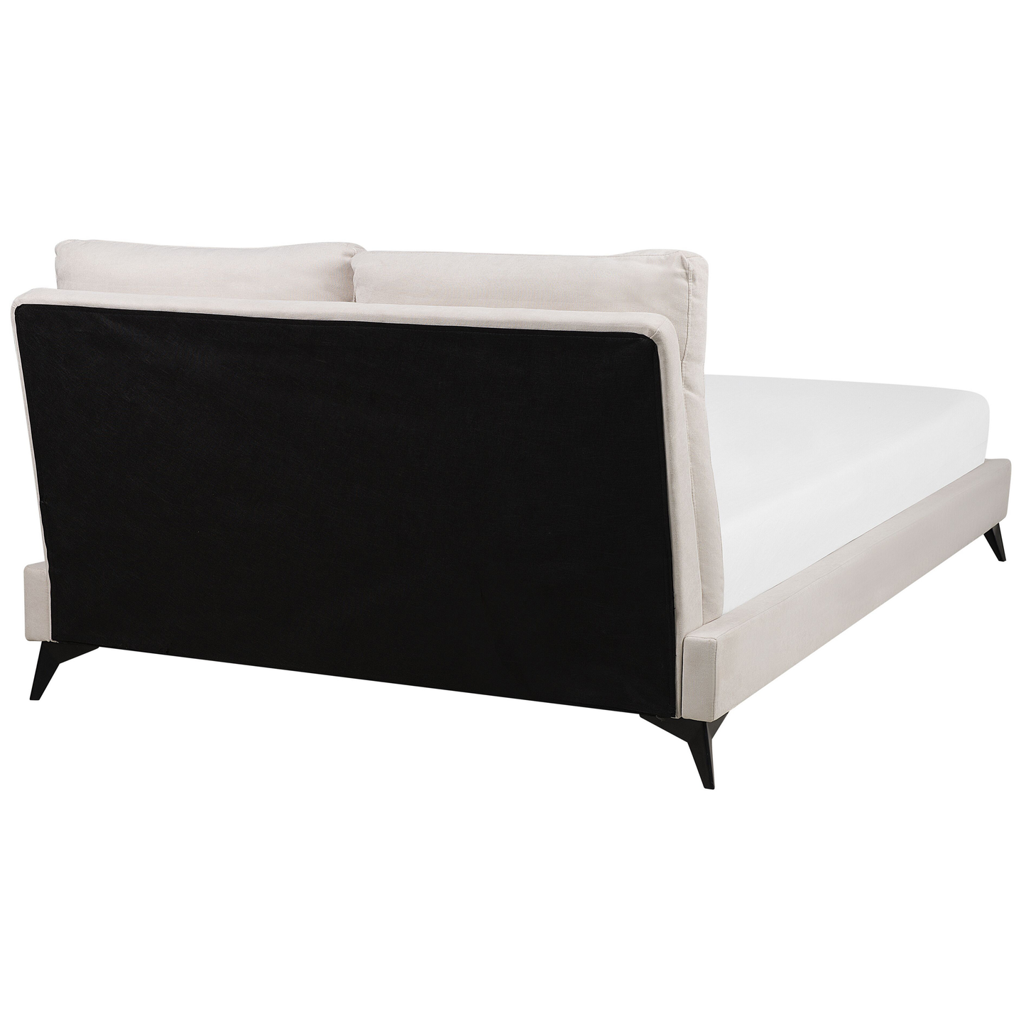 Bett mit Lattenrost Chenillegewebe MELLE 180 x 200 cm Hellbeige