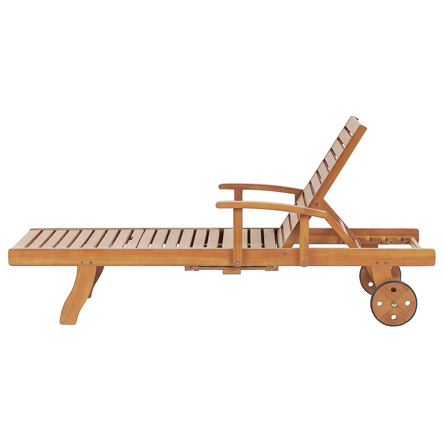 Gartenliege Akazienholz hellbraun rollbar JAVA