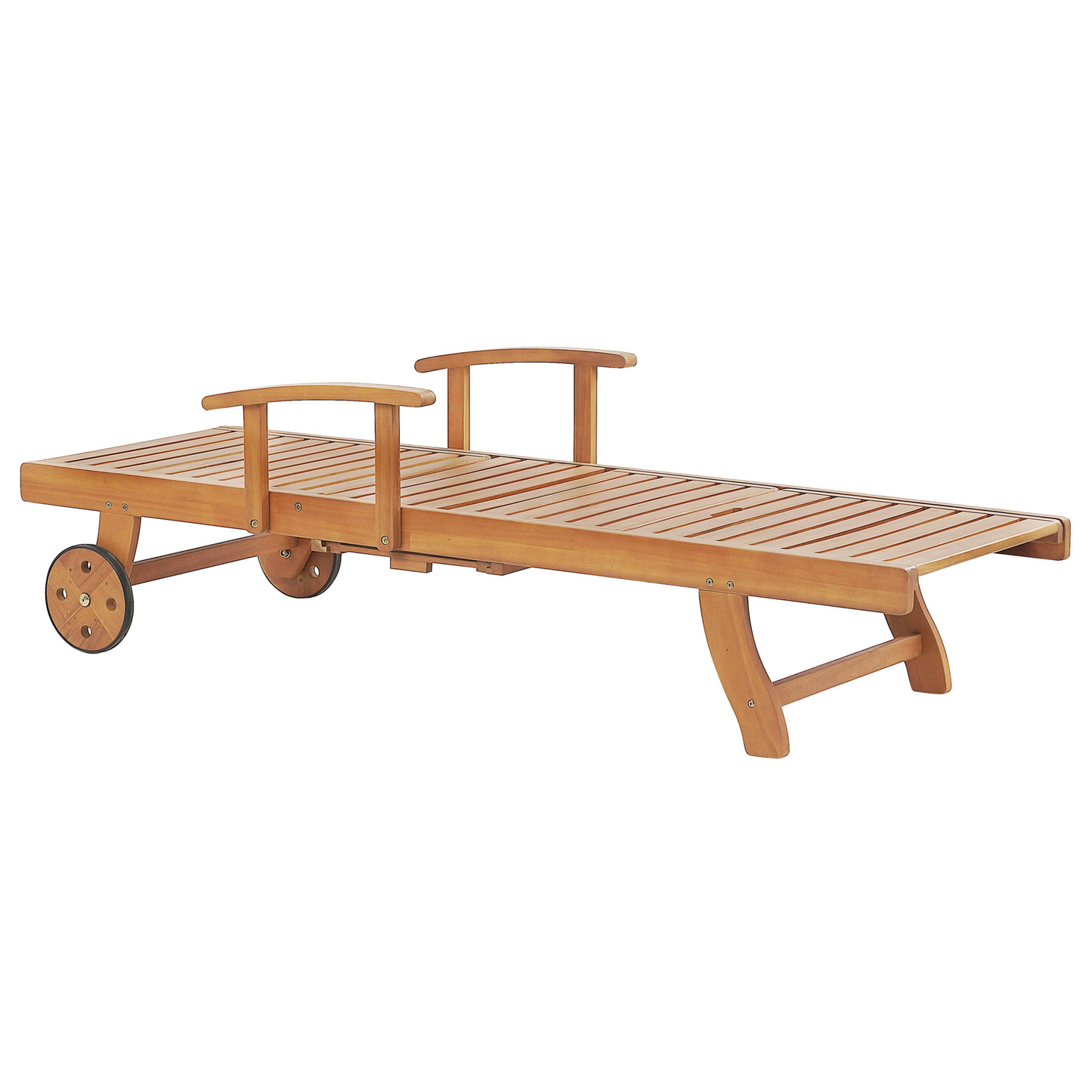 Gartenliege Akazienholz hellbraun rollbar JAVA