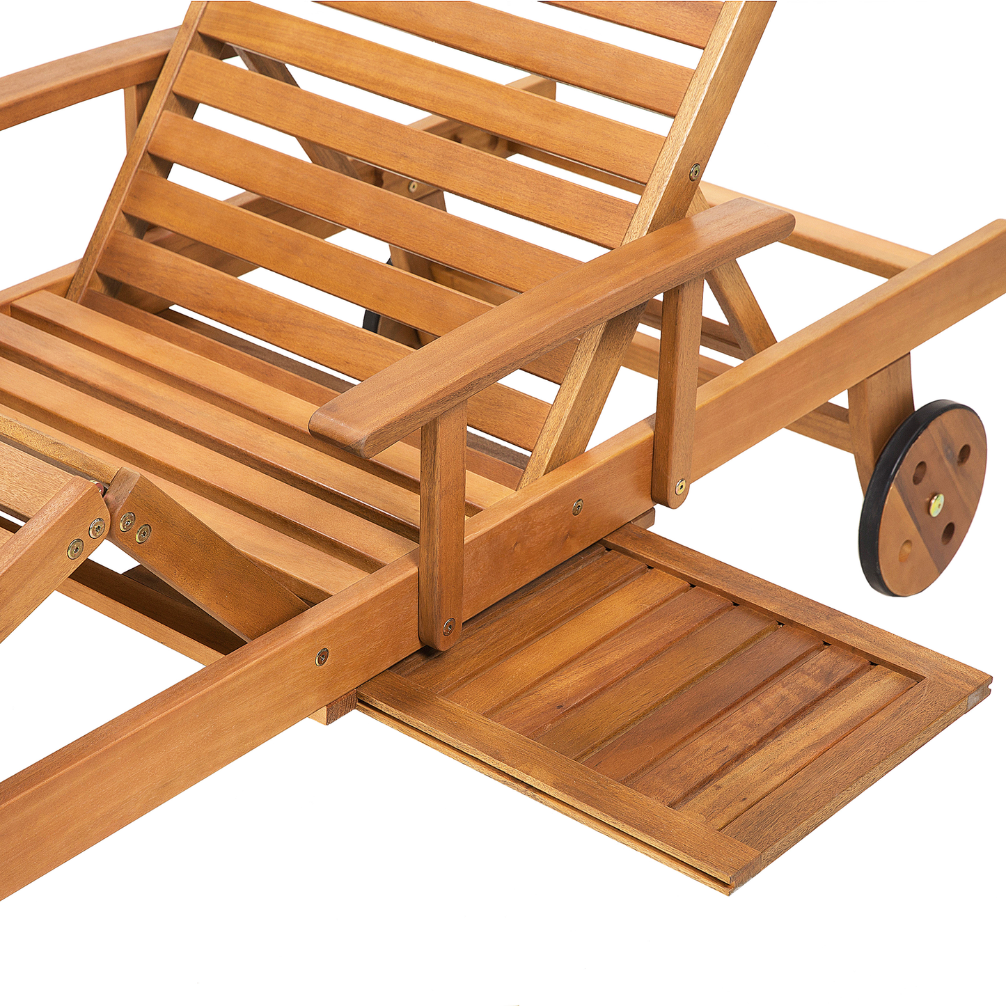 Gartenliege Akazienholz hellbraun rollbar JAVA