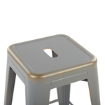 Barhocker 2er Set Metall Silber CABRILLO