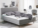 Boxspringbett Polsterbezug hellgrau 180 x 200 cm MADAME