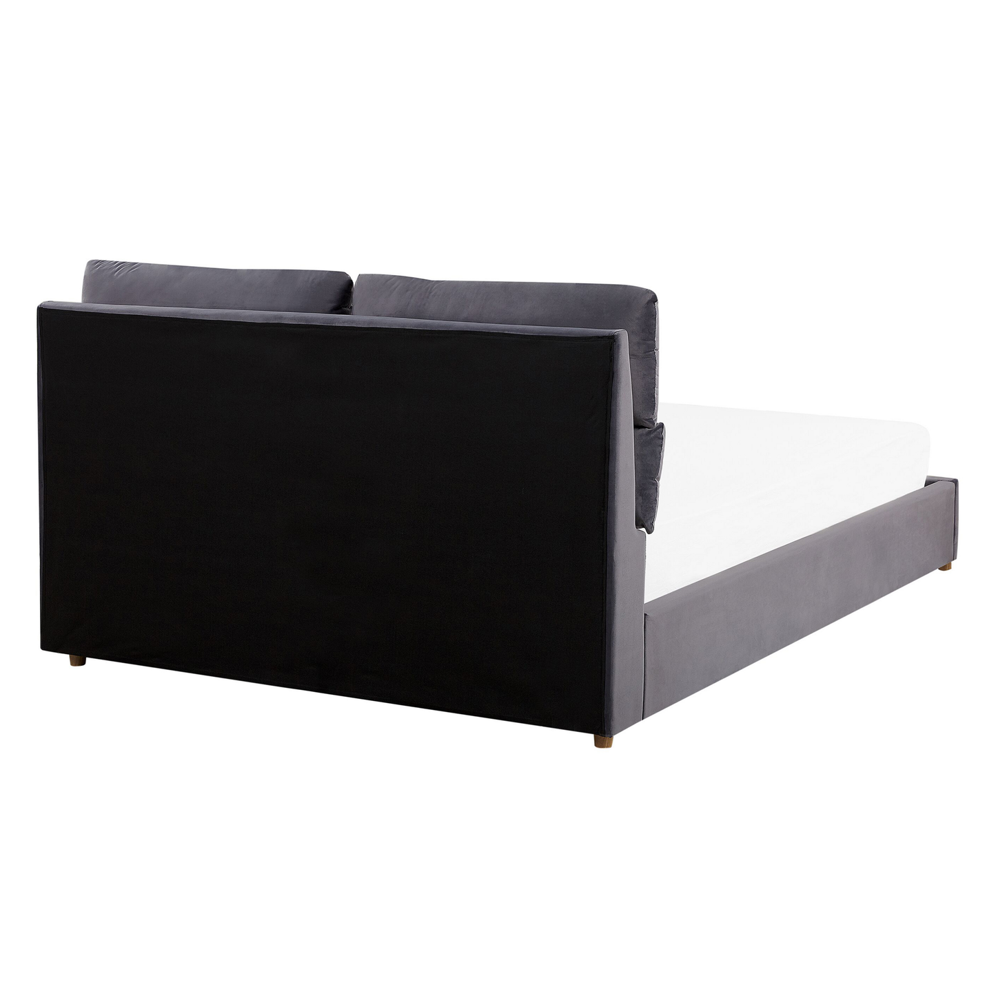 Bett mit Stauraum Samtstoff BATILLY 140 x 200 cm Grau