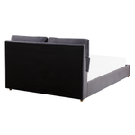 Bett mit Stauraum Samtstoff BATILLY 140 x 200 cm Grau