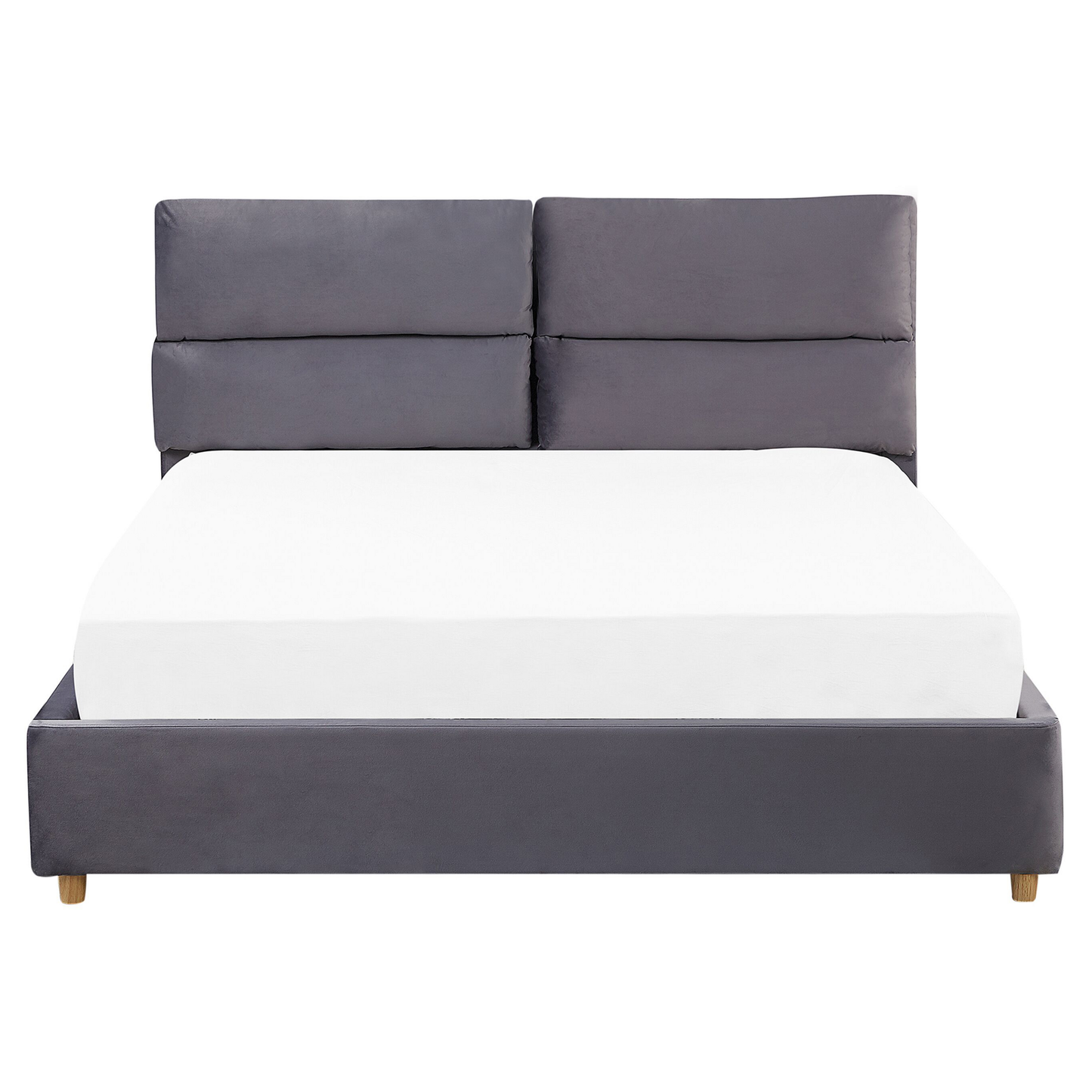 Bett mit Stauraum Samtstoff BATILLY 160 x 200 cm Grau