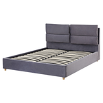 Bett mit Stauraum Samtstoff BATILLY 160 x 200 cm Grau