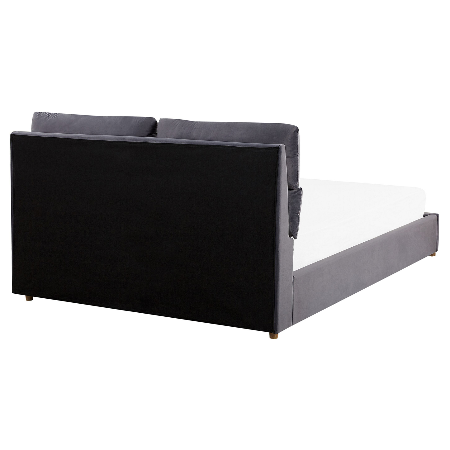 Bett mit Stauraum Samtstoff BATILLY 160 x 200 cm Grau