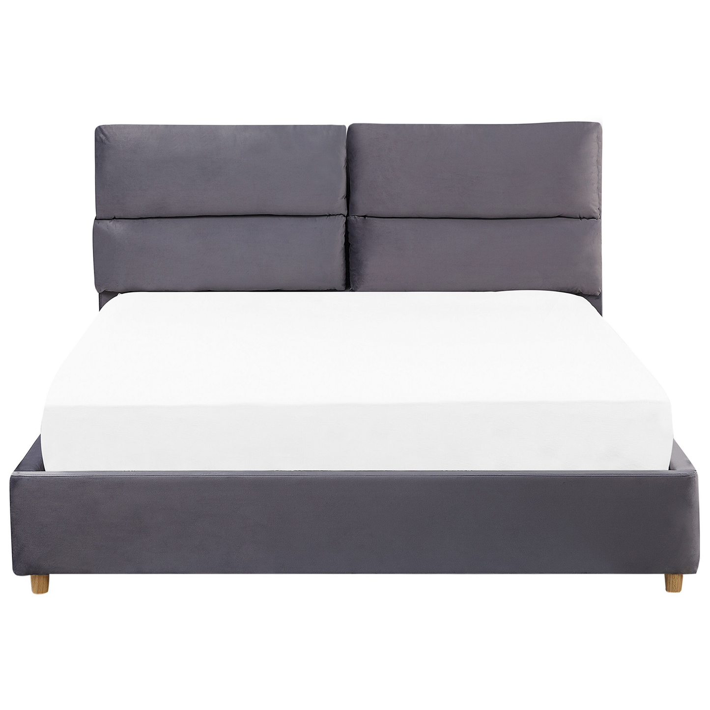 Bett mit Stauraum Samtstoff BATILLY 180 x 200 cm Grau