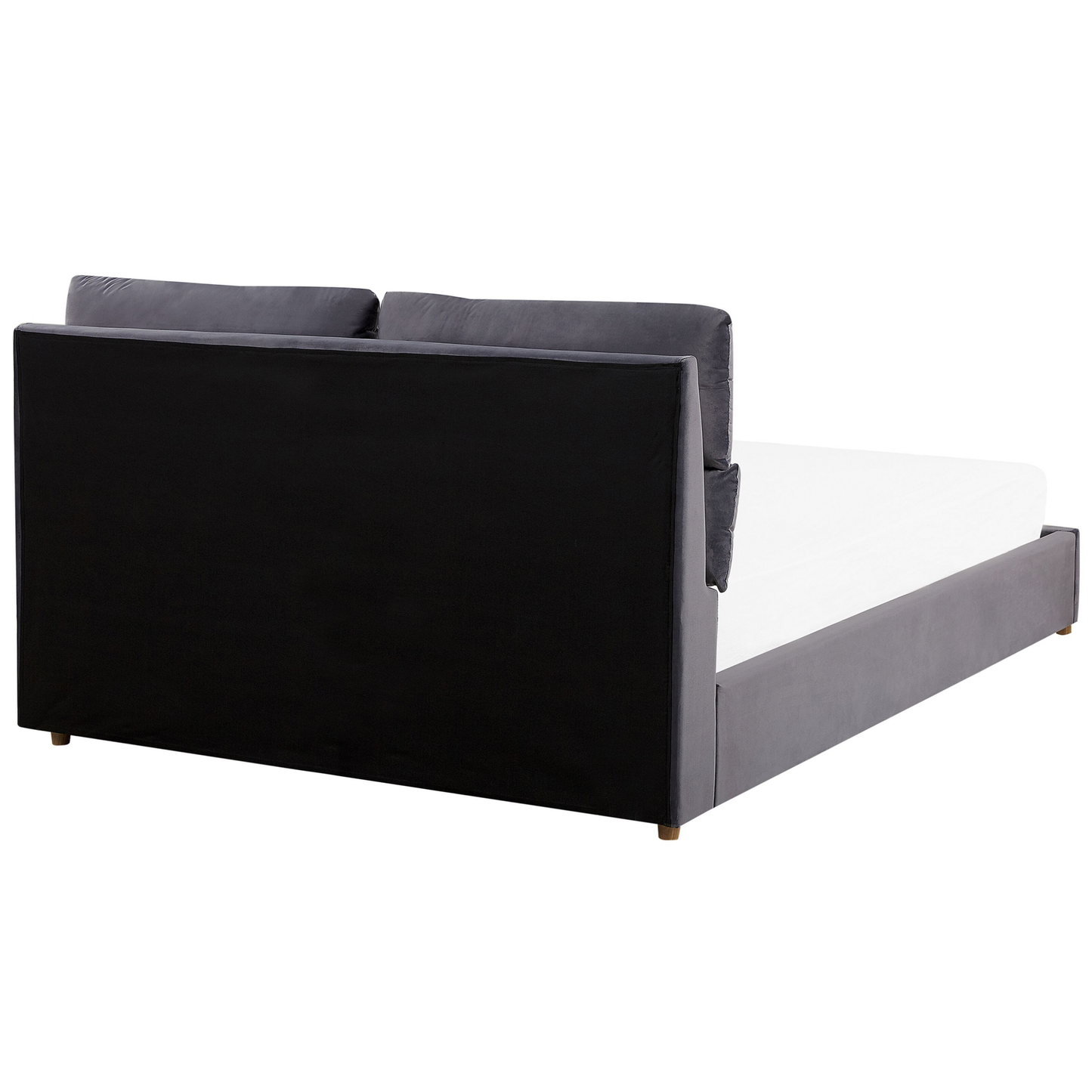 Bett mit Stauraum Samtstoff BATILLY 180 x 200 cm Grau