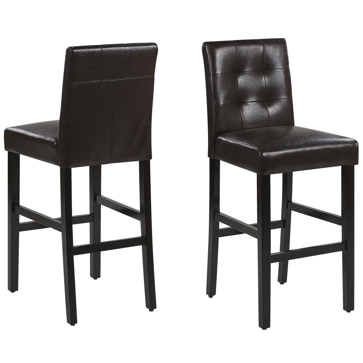 Set mit 2 Barstühlen MADISON Kunstleder Braun