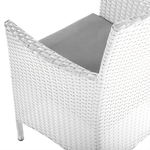 Set mit 2 Stühlen und Sitzkissen ITALY Polyrattan Weiss