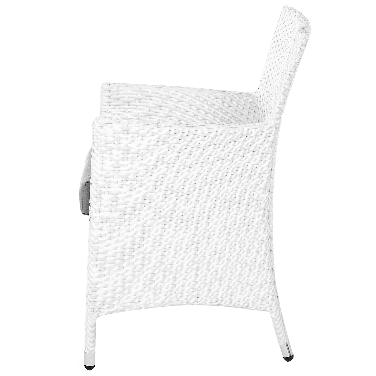 Set mit 2 Stühlen und Sitzkissen ITALY Polyrattan Weiss